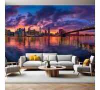 Ponte di Brooklyn Carta da Parati Fotografica Skyline di New York City Poster Giganti da Parete 400 x 280 cm Soggiorno Divano TV Hotel a Tema Corridoio di Lusso Sfondo Dipinto Murale