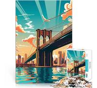 Ponte di Brooklyn d'epoca puzzle 1000 pezzi per adulti Giocattoli che creano dipendenza e sfidano l'intelligenza del cervello Lista dei desideri con Babbo Natale 38x26cm
