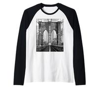 Ponte di Brooklyn NYC New York NY Vintage Maglia con Maniche Raglan