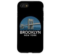 Ponte di Brooklyn, retro, New York, vintage, skyline città, NYC, NY Custodia per iPhone SE (2020) / 7/8