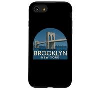 Ponte di Brooklyn, retro, New York, vintage, skyline città, NYC, NY Custodia per iPhone SE (2020) / 7/8