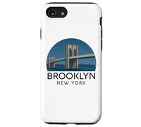 Ponte di Brooklyn, retro, New York, vintage, skyline città, NYC, NY Custodia per iPhone SE (2020) / 7/8