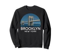 Ponte di Brooklyn, Retro, New York, Vintage, Skyline Città, NYC, NY Felpa