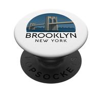 Ponte di Brooklyn, retro, New York, vintage, skyline città, NYC, NY PopSockets PopGrip Adesivo