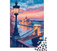 Ponte di Budapest Puzzle 1000 Pezzi Carta Puzzle per Adulti Scena Serale Gioco di Puzzle 1000 Pezzi Relax Casa Regalo 70x50cm/1000pcs