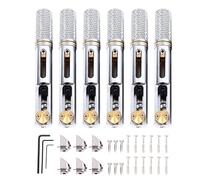 Ponte di chitarra senza testa fissa fissa singolo ponte singolo regolazione del passo preciso per chitarre elettriche di tipo diviso Silver Metal 6 PC set con chiavi e viti