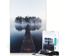 Ponte di legno sull'isola Puzzle da 1000 pezzi Gioco di allenamento mentale Incastro preciso Senza spazi Sfida cerebrale interattiva per la casa (38x26cm)