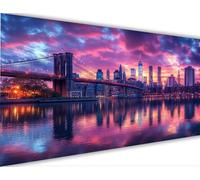 Ponte di Londra Dipingere con i Numeri Paesaggio Dipingere con i Numeri Adulti con Telaio 70x140cm, DIY Olio Painting by Numbers Kit, Vernice Acrilica Pennelli Decora la Casa Ragazze Regalo LE-274