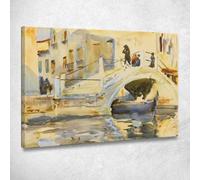 Ponte di Venezia con Figure John Singer Sargent, jss360 Quadro Stampato su Tela, 50x70 cm