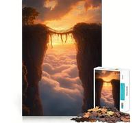 Ponte di viti al tramonto tra scogliere imponenti - Puzzle da 1000 pezzi per adulti - Regalo - Gioco di logica fine - Tempo libero - Bordo pulito - Regalo delizioso 50x75cm