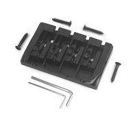 Ponte for basso a sella vintage bloccato a 4 corde, corpo da 92x54 mm, spaziatura tra le corde passanti, ponte fisso for basso da 19 mm, nero, oro, cromo(Zwart)