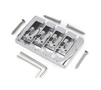 Ponte for basso a sella vintage bloccato a 4 corde, corpo da 92x54 mm, spaziatura tra le corde passanti, ponte fisso for basso da 19 mm, nero, oro, cromo(Chrome)