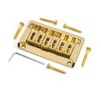 Ponte for chitarra hardtail in metallo con parete laterale, chitarra elettrica, corpo passante, 6 corde, nero, oro, cromo, 82x44mm-10,5(Gold)