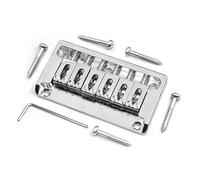Ponte for chitarra hardtail in metallo con parete laterale, chitarra elettrica, corpo passante, 6 corde, nero, oro, cromo, 82x44mm-10,5(Chrome)