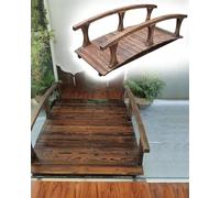 Ponte in legno con guide laterali per un facile montaggio in cortile, giardino, stagno, paesaggistica, passerella