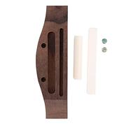 Ponte in legno per ukulele con selletta, cordiera e puntini decorativi in conchiglia; set di ponte per ukulele a 4 corde; ponte in palissandro con selletta in osso e intarsi in