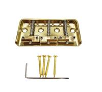 Ponte In Ottone Compensato Corto Cordiera In Rame Regolabile A 3 Vie Con Fori Per Le Corde A Caricamento Inferiore Per Chitarra Elettrica(Gold)