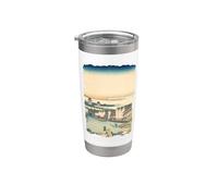 Ponte Nihonbashi in Edo Hokusai Vintage Retro Arte Giapponese Bicchiere termico in acciaio inox doppia parete