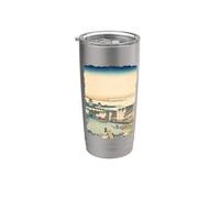 Ponte Nihonbashi in Edo Hokusai Vintage Retro Arte Giapponese Bicchiere termico in acciaio inox doppia parete