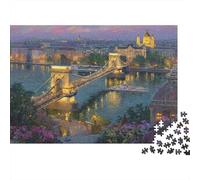 Ponte notte vista città Puzzles 1000 Pezzi In cartone Riciclato, Un Tangram Per Mindfulness, Ideale Per Decorazione Casa Design, Idea Regalo Originale 70x50cm/1000pcs