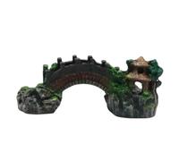 Ponte ornamentale per acquario, ponte ad arco in resina per acquari, materiale in resina con design decorativo a padiglione, modello per acquario per acquari d'acqua dolce e salata