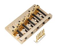 Ponte Per 5 Bassi Resistente A Doppio Carico Con Azione A Corda Da 17 Mm Con Sella In Ottone E Piastra In Acciaio Chitarra Bridge(Gold)
