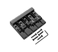 Ponte per Basso a 4 Corde con Sellette in Ottone, Sostituzione del Ponte per Chitarra, Sostituzione della cordiera per Basso Elettrico Jazz a 4 Corde, Parti del Ponte per Basso (Nera)