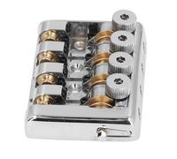 Ponte per Basso Elettrico Senza Testa, Ponte per Basso a 4 Corde di Pregevole Fattura, Lunga Durata con Blocco della Corda per la Sostituzione (SILVER)