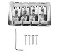 Ponte per basso in metallo ad alta massa a forma di L per basso elettrico a 4 corde, ponte con sella regolabile per una trasmissione del suono e un volume migliorati per i bassisti (Argento)