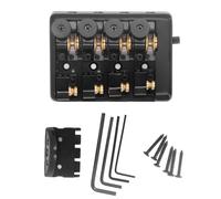 Ponte per Basso Senza Testa Sostituzione del Ponte per Basso Elettrico in Ottone in Lega di Zinco con Blocco delle Corde per Basso Elettrico Senza Testa a 4 Corde (BLACK)