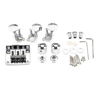 Ponte per Chitarra a 3 Corde Cromato 1r2l 2 Pomelli | 2 Attacchi Tracolla, Metallo Argento, Stile Vintage Delicato, per Progetto DIY