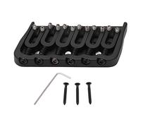 Ponte per chitarra a 6 corde in metallo nero, parte di ricambio di qualità premium per chitarre acustiche elettriche con distanza delle corde di 10,8 mm, pregevole fattura, facile