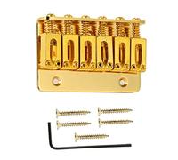 Ponte per Chitarra elettrica 6 Corde per ST per TL Fixed Hardtail Saddle Bridge Chitarra elettrica Terminale di Scarico Top Load Bridge Tailstring (Color : Gold)