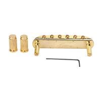 Ponte per Chitarra Elettrica 6 Corde, Ponte Metallico con Sella a Rulli Reversibile, Compatibile con Jazzmaster per Facile Accordatura e Fissaggio Corde, Costruzione Robusta in Met (D'oro)