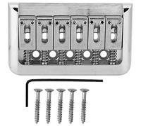 Ponte per Chitarra Elettrica in Metallo per Chitarra a 6 Corde, Produce un Suono Bellissimo, Facile da Montare con Viti e Chiave, Colore Argento (SILVER)