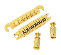 Ponte per Chitarra Elettrica Stile, Set di Cordiera a 6 Corde in Lega di Zinco con Selle per Corde Regolabili Individualmente per un Allineamento Ideale (GOLD)