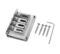 Ponte per Chitarra Hardtail Saddle Bridge Ponte per Chitarra Elettrica a 4 Corde, Ponte per Chitarra a 4 Corde per Ponte Ukulele e Parti del Ponte (GA904 Argento)