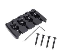 Ponte per chitarra in metallo a 4 corde, kit di accessori per ponte basso con viti e chiave per basso elettrico, top nero - design carico per una facile installazione
