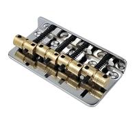 Ponte Per Chitarra Ponte Per Basso Elettrico A Quattro Corde In Argento Cromato Con Sellette In Ottone