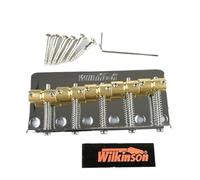 ponte per chitarra Set Cinque Ponti Per Basso Elettrico A 5 Corde Con Selle In Ottone Per Basso Jazz Di Precisione, Argento Cromato, Nero(Silver)