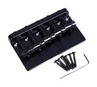 Ponte per Cordiera per Basso, Installazione Semplice, Ponte per Basso Elettrico in Metallo, Struttura Fissa con Chiave a Vite per Basso a 5 Corde (BLACK)