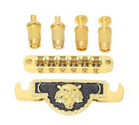 Ponte per sella con motivo leone, 6 mm, per ponte per chitarra elettrica, per una migliore giocabilità e stile (oro)