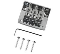 Ponte Professionale Per Chitarra Elettrica A 3 Corde Per Scatola Di Sigari Con Viti E Chiave Inglese(Silver)