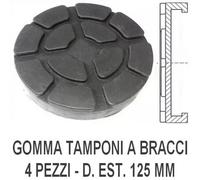 PONTE SOLLEVATORE A BRACCI - Set di 4 TAMPONI GOMMA diametro 125 MM. per - @