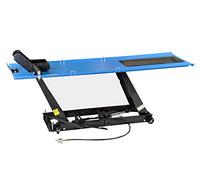 Ponte sollevatore per motocicletta, parallelogramma, 450 kg con pneumatico + azionamento a pedale, blu, PLB450-PAJ, 01646