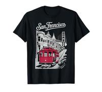 Ponte storico di San Francisco Funivia Retro SF Golden Gate Maglietta