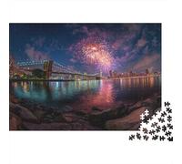 Ponte sul Fiume Jigsaw Puzzle 1000pcs (75x50cm) Adulti Splendidi fuochi d'artificio Puzzle Gioco EduGattoivo Decorazioni Per La Casa