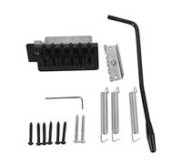 Ponte Tremolo a Guitar Electric | Retro metallo 6 - Sistema di corde per chitarre ST | Lungo - Ponte di sostituzione del carico con kit completo di installazione (nero)