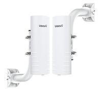 Ponte wireless per esterni con 2 staffe: UeeVii CPE452 Point to Point 5.8G WiFi CPE a lungo raggio - Funziona con Starlink - Estendi la rete per negozio Barn Garage, con antenna 14DBi 24V PoE 2 porte