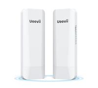 Ponte wireless, punto a punto 5.8G ponte esterno con antenna direzionale 14dBi 3 KM distanza di lavoro a lungo raggio 24 V adattatore PoE 2 porte RJ45 per Internet esteso a prossimo edificio,